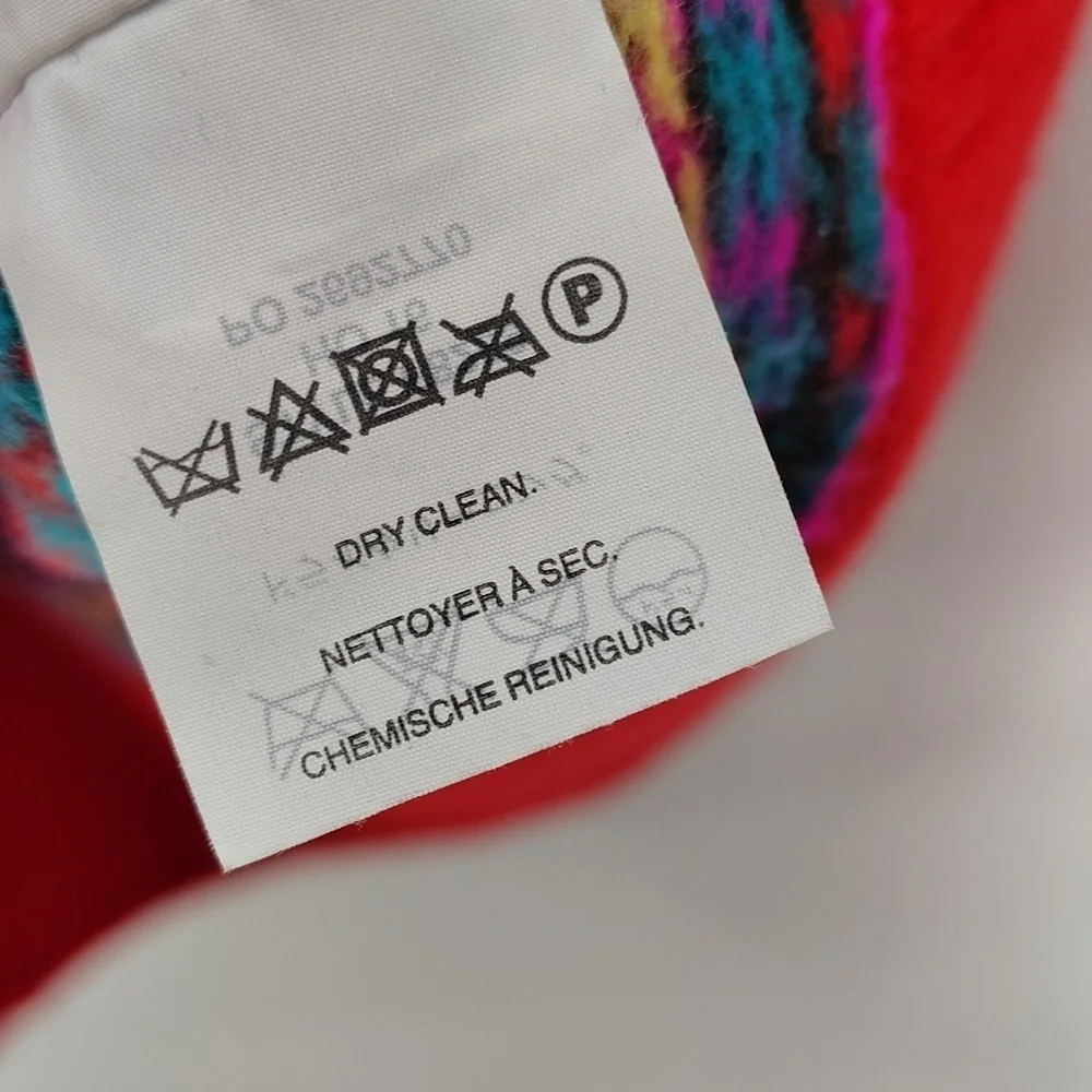 J. Crew Pullover Crew Neck Wool Sweater XS Red Multicolor Nordic Fair Isle